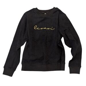 Levavi Essential Logo Crewneck Black Sweatshirt Size Medium